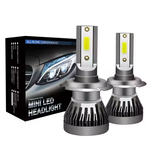 2PCS/pair Mini Lights Auto H7 LED H4 Bulb H3 H8 H9 H11 9005 9006 9012 6000LM Car Headlight H1 6000K 