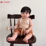 Pillar Supplement Set Sleeveless Bibo's HY Baby Boy Beige Mix Brown Soft and Comfortable for Baby - 