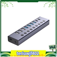【●TI●】9 In1USB C Hub Aluminum Port USB 3.0 Data Hub Splitter for Phone/Laptop Individual On/Off Swit