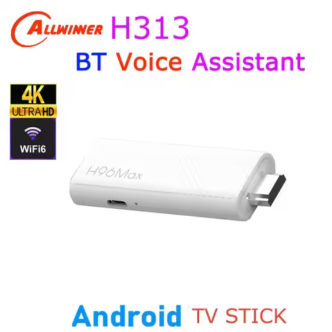 Android TV Stick H96 Max H313 Allwinner Quad Core 4K Wifi6 BT Voice Assistant Remote Control Media P
