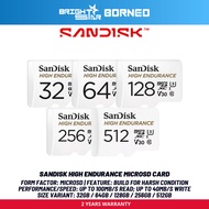 SANDISK High Endurance MICROSD Card - 32GB/64GB/128GB/256GB/512GB