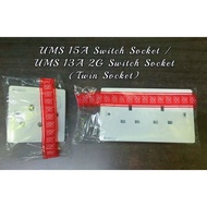 READY STOCK UMS 15A Switch Socket / UMS 13A 2G Switch Socket (Twin Socket)