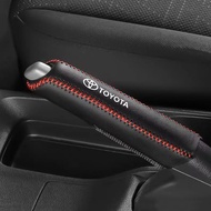 Penutup REM Tangan หนังอุปกรณ์ตกแต่งภายในรถยนต์ปลอกหุ้มหัวเกียร์กระปุกเกียร์ธรรมดาเหมาะสำหรับ Toyota