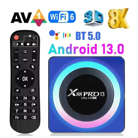 X88 Pro 13 Android 13 TV Box Google Voice RK3528 4GB RAM 32GB 64GB ROM 8K 4K 3D HDR Wifi6 BT5.0 Smar