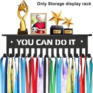 15 Hooks Wall Mounted Medal & Trophy Display Stand – Medal Holder & Award Storage Rack