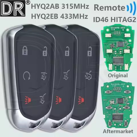 DR OEM/Aftermarket PCB HYQ2AB 315MHz HYQ2EB 433MHz ID46 Chip Proximity Car Remote Key For Cadillac X