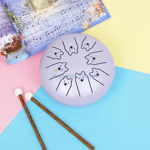 P9FC 8-Tone Steel Tongue Drum C Percussion Instrument Handpan Drum for Beginner