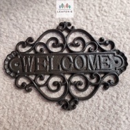 The Leaferie Cast Iron Welcome Signage sign holder . flower pot . plant pots . planter . planters . Plants