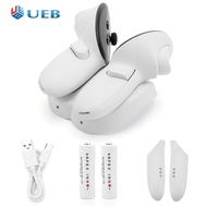 แท่นชาร์จคอนโทรลเลอร์พร้อมแบตเตอรี่แบบชาร์จได้2ก้อนแท่นชาร์จมีอินดิเคเตอร์ LED สำหรับ Oculus Quest 3