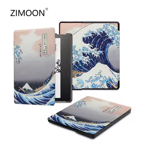 For Kindle Oasis 2/3 Smart Case PU Leather Print Cover for Kindle Oasis 10th 2019 Protective Shell f