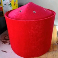 Peci Kopiah Turki bludru merah tinggi 15 cm