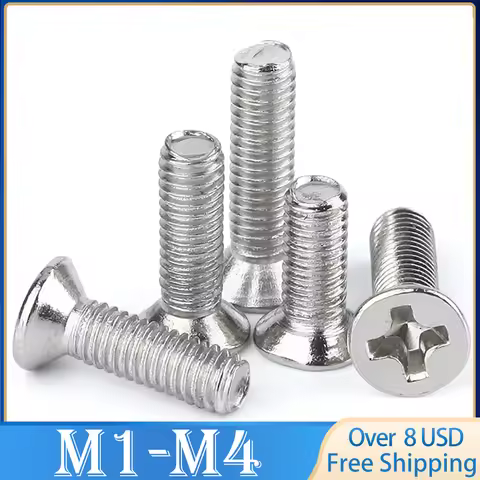 100pcs/lot M1.2 M1.4 M1.6 M1.7 M2 M2.5 M3 M4 KM Screw Nickel Plated Electronic Repair Screw For DELL