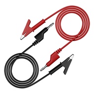 JZDZ 2pcs 4mm Banana Plug to Alligator Clip Multimeter Test Leads Cable Line Jumper Wire 1m/3.3ft  R