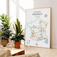 Excited Art Wine Map Canvas Art Prints: Spain, Italy, Bordeaux France - Wall Decor Poster for Home &