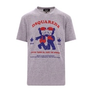 Ready Stock   Dsquared2 Square Men's Cartoon Printed Short Sleeve T-shirt 100% Premium Cotton Casual
