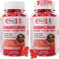 2Pack Magnesium Glycinate Gummies,Magnesium Potassium Supplement with Taurate, Malate, Vitamins D, C