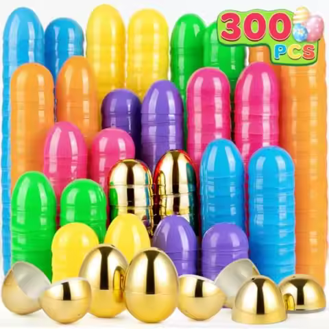300 Easter Eggs Bulk 2.4 Empty Plastic Eggs Include 12 Golden Eggs Perfect for Easter Egg Hunt Theme