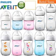 HOT AVENT Natural Bottle 4 oz / 9 oz / 11 oz Clear / Blue / Pink / Decorated (Assorted Size 4oz 9oz 