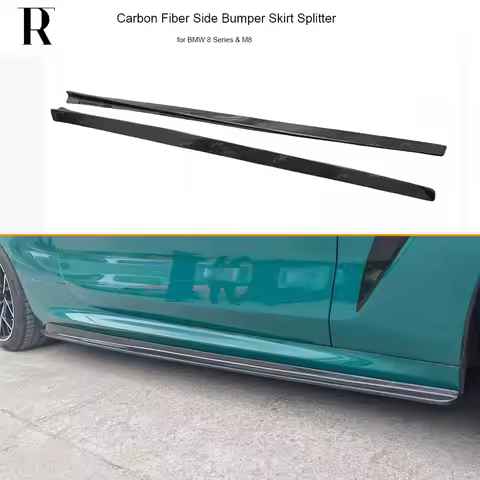 V Style Carbon Fiber Side Bumper Extension Skirt Splitter for BMW G14 G15 G16 F91 F92 F93 840 850 M8
