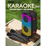 【SUPER BASS】Speaker Bluetooth 2 Mic Super Bass Karaoke 15 inch