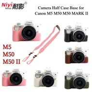 Canon M50 Leather PU Camera Half Case Base for Canon M50 M50 II MARK II Texture Leather Feeling Acce