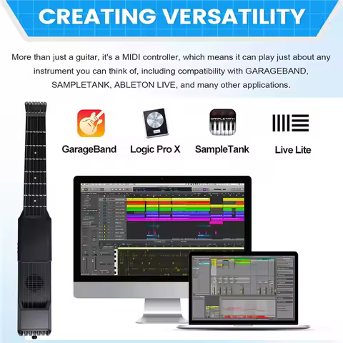 A89E-Pocket Guitar 7 Fret Chord Trainer Mini Electronic Digital Guitar Smart Practice Educational St