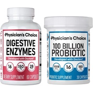 Physician's CHOICE 100 Billion + Digestive Enzyme 60ct Bundle - Advanced Gut Health Support