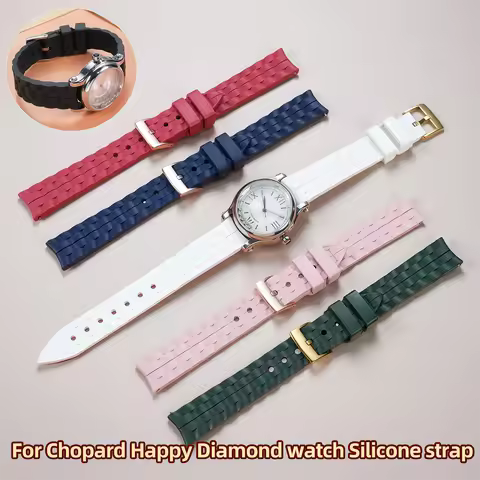 For Chopard Happy Diamond watch with Silicone strap for women Chopin Happy Sport Waterproof rubber w