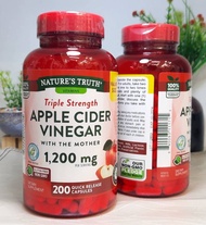 (Exp.2024 Nature's Truth Apple Cider Vinegar 1200 mg., 200 Capsules