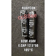 82UF 450V ELECTROLYTIC CAPACITOR 12.5*50 105°C RUBYCON (LCD/LED)