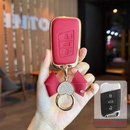 Sarung Kunci VW Tiguan MK2 Magotan Passat B8 CC Golf GTI MK8 ID.4 2020-2021 Car Leather Remote Key C