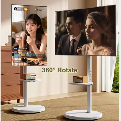 Rolling TV Cart for 10-42 Inch OLED LED Monitors,Height Adjustable Portable TV Floor Stand Holds up 