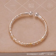999 Pure Silver Ancient Method 31g Female Bracelet Solid Auspicious Words Lucky Cat Fashion Sterling