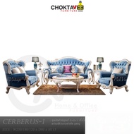 ชุดโซฟาหลุยส์ 4ชิ้น (3+2+1ที่นั่ง+โต๊ะกลาง) White Platinum Series รุ่น TSF-LV-SET Cerberus-I [Pick C