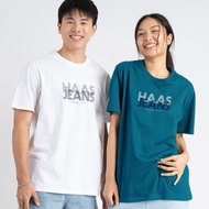 haas เสื้อยืดสกรีนลาย haas jeans "2 TONE" Unisex Haas T-Shirt เสื้อยืดแขนสั้น SBSK2712 Clothing Man 