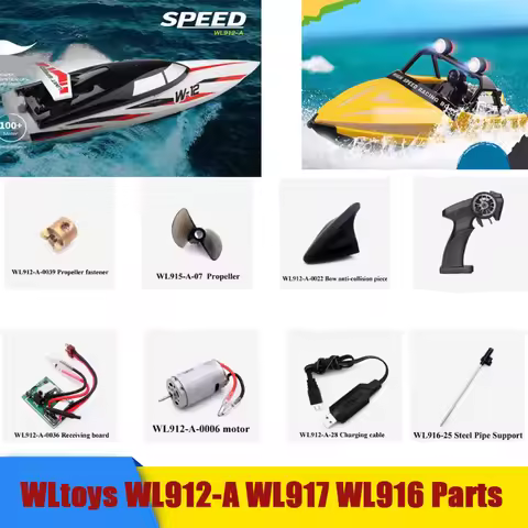 WLtoys WL912-A WL917 WL916 RC Boat Ship Spare Parts Motor Motherboard Propeller Flexible Shaft Bow B