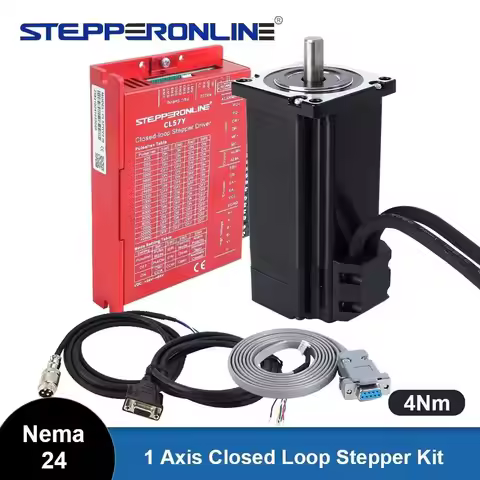 STEPPERONLINE 4Nm Nema 24 Closed Loop Stepper Motor 5A with Nema24 Hybrid Servo Driver CL57Y V2.0 CN