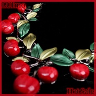 LUImo Hot sale 1 Set Red Cherry Necklace Set Chocker Necklace Earrings Weeding Parties Decor