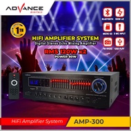 ADVANCE AMP-300 High Fidelity Amplifier Sound System Ampli Karaoke Equalizer Bluetooth Stereo - Garansi Resmi 1 Tahun