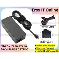 90W 5V 9V 2A 15V 3A 20V 4.5A Asus LA90PM170 TDK33 Spectre X360 T480 USB C Type C Adapter Charger