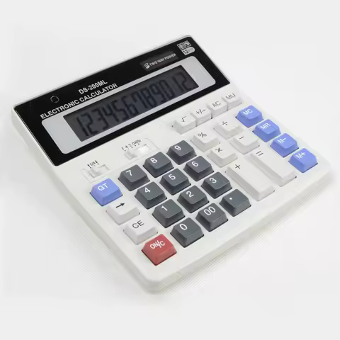 DS-200ML 12 Digits Solar Calculator Dual Power Supply Electronic Calculator Office Supplies For Offi