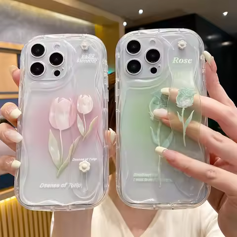 Flower Case For Samsung S25 S24 S23 S22 Plus Ultra S21 S20 FE A55 54 35 15 52S 53 73 25 Wrist Strap