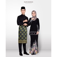 ( Baju Kurung Moden HITAM ) KURUNG FLORA