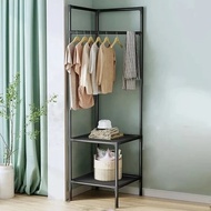 GANTUNGAN Corner Clothes Hanger Rack Multipurpose Corner Hanger Rack Moisture-Proof Wooden Corner Ra