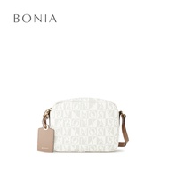 Bonia Latte Monogram Crossbody Bag