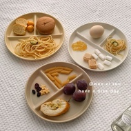 [Ready Stock] ins High-Value Ceramic Tableware One Person Food Compartment Plate Separate Plate Dinn