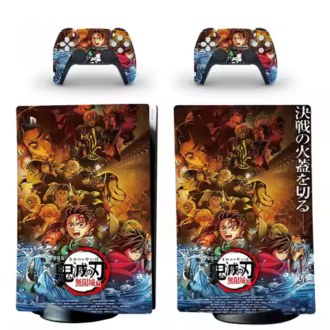 Anime Demon Slayer PS5 Digital Skin Sticker Decal Cover for Console and Controllers PS5 Skin Sticker