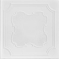 A La Maison Ceilings R74 Coronado Foam Glue-up Ceiling Tile (256 sq. ft./Case), Pack of 96, Plain Wh