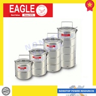 ZEBRA / EAGLE 3 Tier / 4 Tier 14cm Stainless Steel Flexible Tiffin Food Carrier / Mangkok Tingkat Nasi