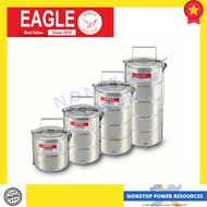ZEBRA / EAGLE 3 Tier / 4 Tier 14cm Stainless Steel Flexible Tiffin Food Carrier / Mangkok Tingkat Na